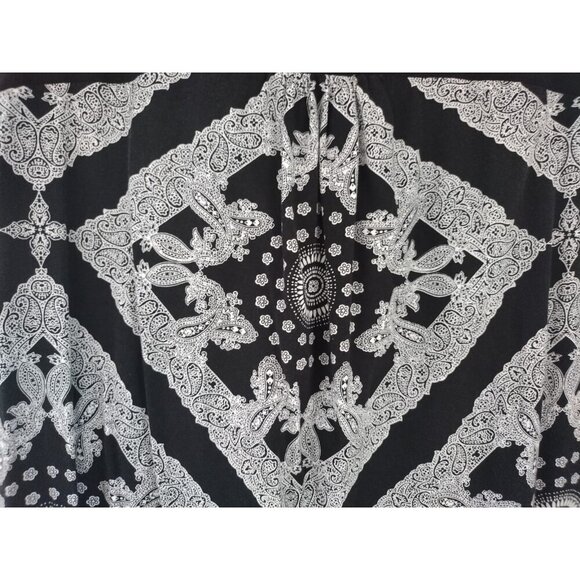 PerSeption Concept Women's Sleeveless Plunge Neck Paisley Dress Size M. - Picture 4 of 7